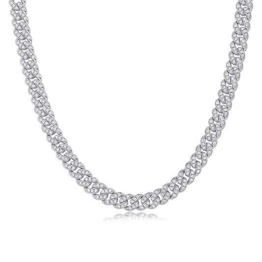 Silver Moissanite Diamond Necklace