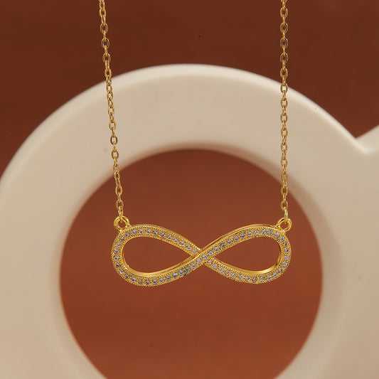 Exquisite Inlaid Sparkling Diamond Love Pendant Necklace