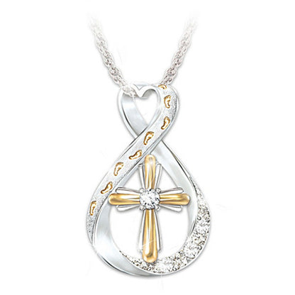 Diamond Cross Footprint Pendant