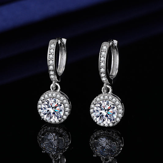 Moissanite Tassel Princess 1 Karat Silver Earrings