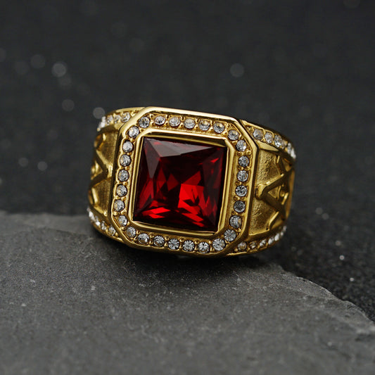 Vintage Gold-plated Gemstone Ring