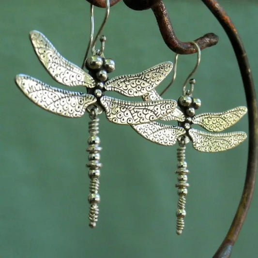 Silver Plated Dragonfly Earrings