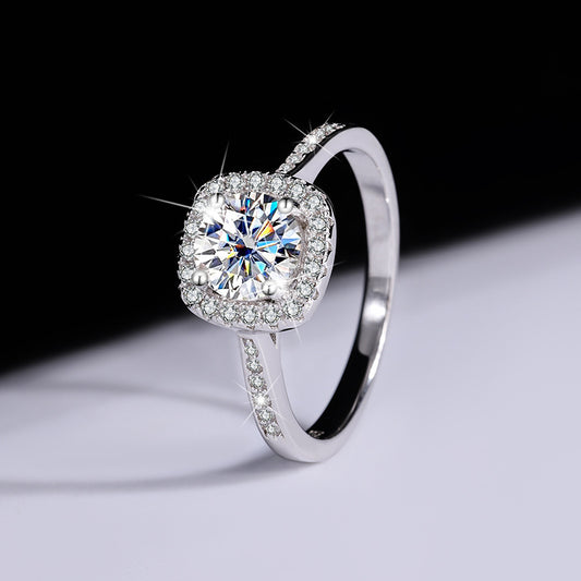 Sterling Silver Moissanite Ring – Dazzling Brilliance with Timeless Style